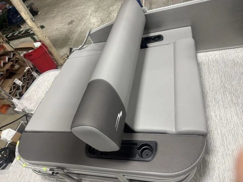 Slide: The Image of 2025 Bennington S Swingback 22 SSB boat seat with cup holders, gray upholstery. - 14