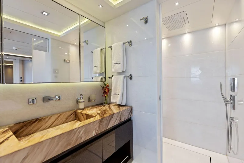Slide: The Image of Luxurious bathroom in 2019 Bilgin 156 yacht with marble sink and modern fixtures. - 25
