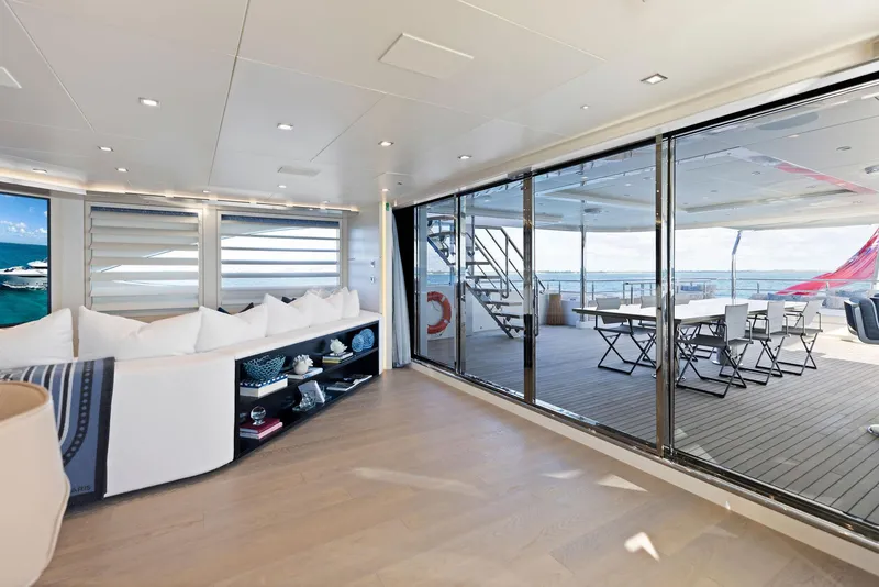 Slide: The Image of Luxurious interior of 2019 Bilgin 156 yacht with spacious deck view. - 36