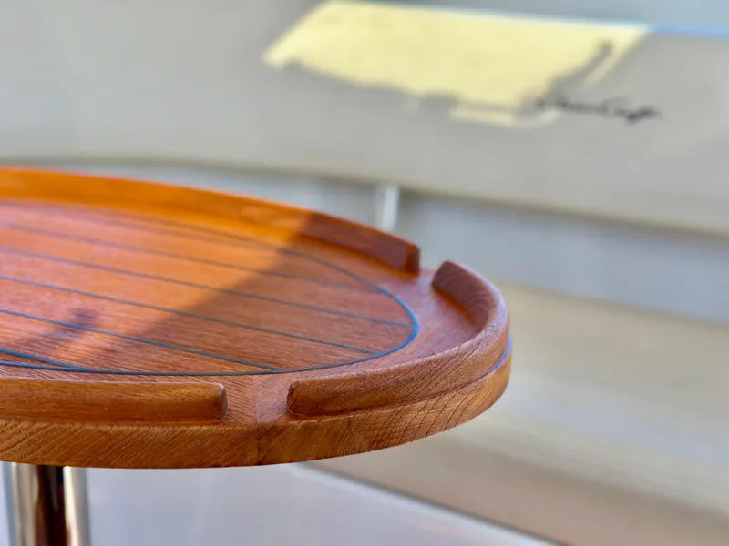 Slide: The Image of Wooden table detail on 2007 Chris-Craft Roamer 40 yacht interior. - 20