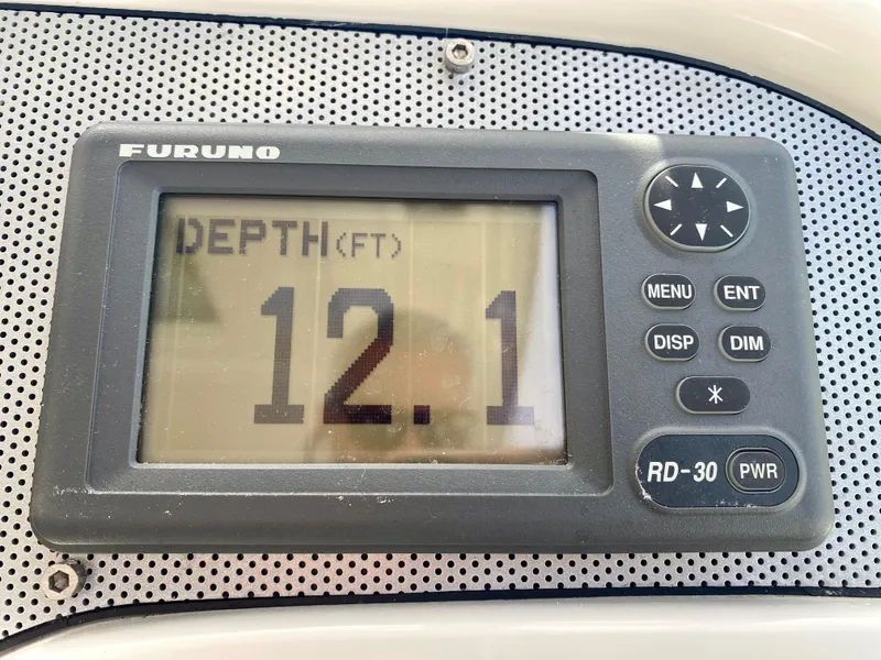 Slide: The Image of Depth gauge on 2007 Chris-Craft Roamer 40 showing 12.1 feet. - 31