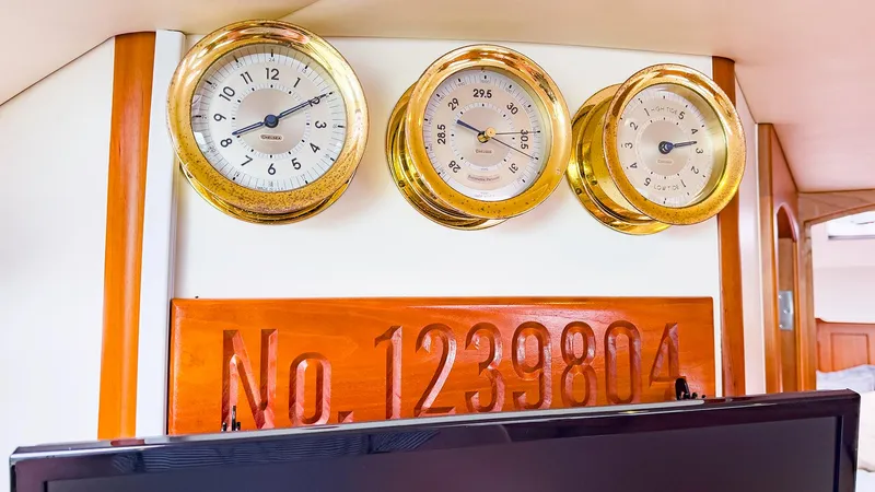 Slide: The Image of Interior of 2012 MJM 40z Downeast with brass instruments and wooden panel number 1239804. - 32