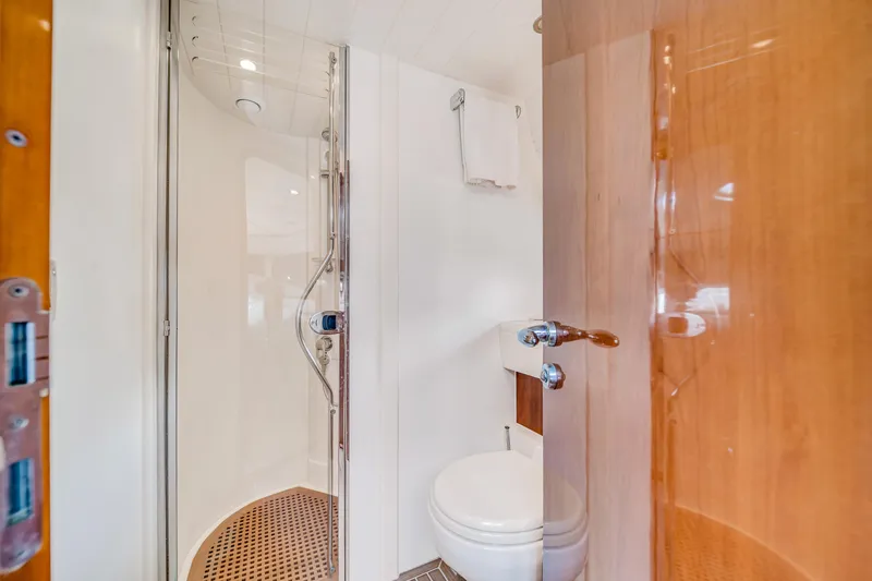 Slide: The Image of Bathroom interior of 2002 Princess 61 yacht with shower and toilet. - 40
