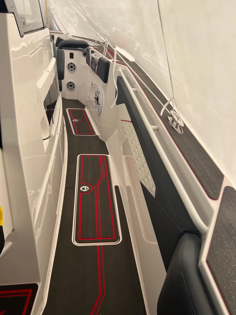 Slide: The Image of 2025 Fountain 38 SCX boat interior with sleek design and modern features. - 34