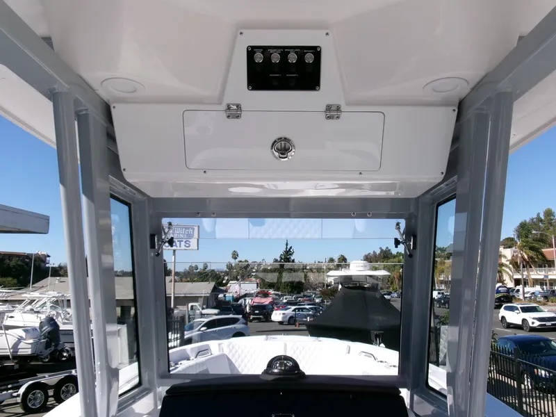 Slide: The Image of Interior view of 2025 Sea Fox 268 Commander boat with control panel. - 23