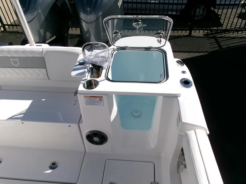 Slide: The Image of 2025 Sea Fox 268 Commander boat interior with livewell and seating area. - 36