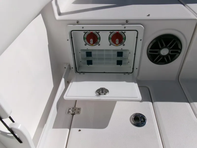 Slide: The Image of Control panel on 2025 Sea Fox 268 Commander boat interior. - 38