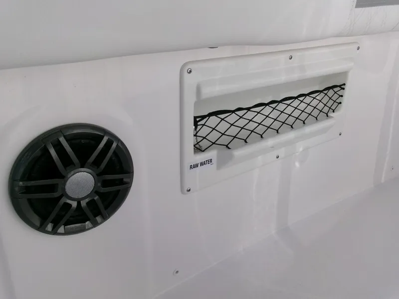 Slide: The Image of Speaker and storage net on 2025 Sea Fox 268 Commander boat interior. - 39
