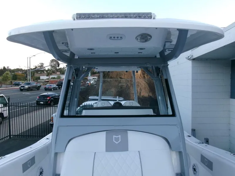 Slide: The Image of 2025 Sea Fox 288 Commander boat, featuring a sleek helm and modern design. - 18