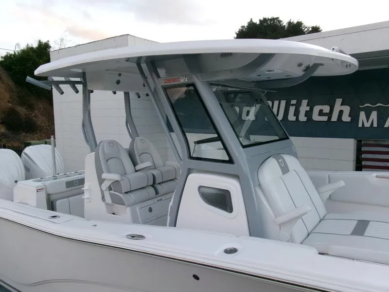Slide: The Image of 2025 Sea Fox 288 Commander boat with sleek design and modern seating. - 27