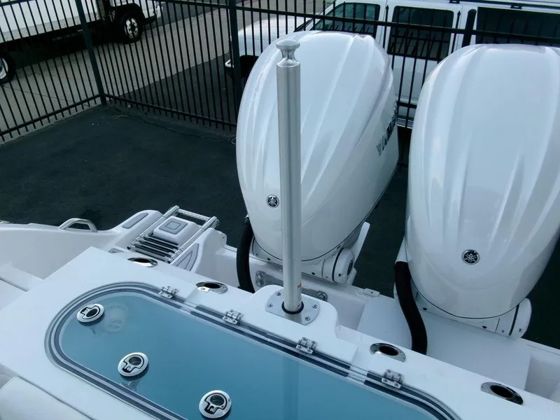 Slide: The Image of 2025 Sea Fox 288 Commander boat with dual outboard engines and livewell. - 42