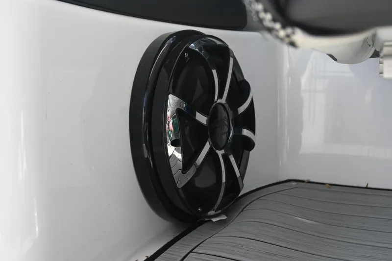 Slide: The Image of 2023 Yamaha Boats 252SD speaker detail on sleek interior design. - 19