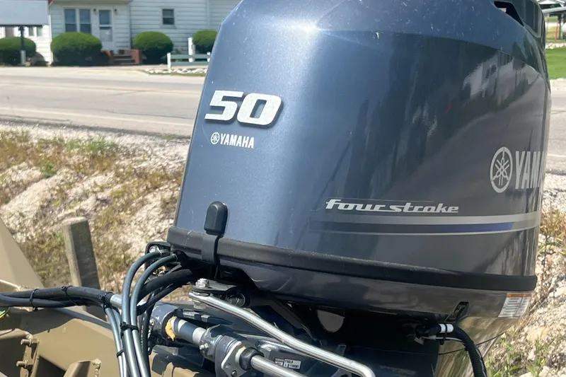 Slide: The Image of Yamaha 50 horsepower four-stroke outboard motor on G3 Gator Tough 1860 VBW boat. - 3