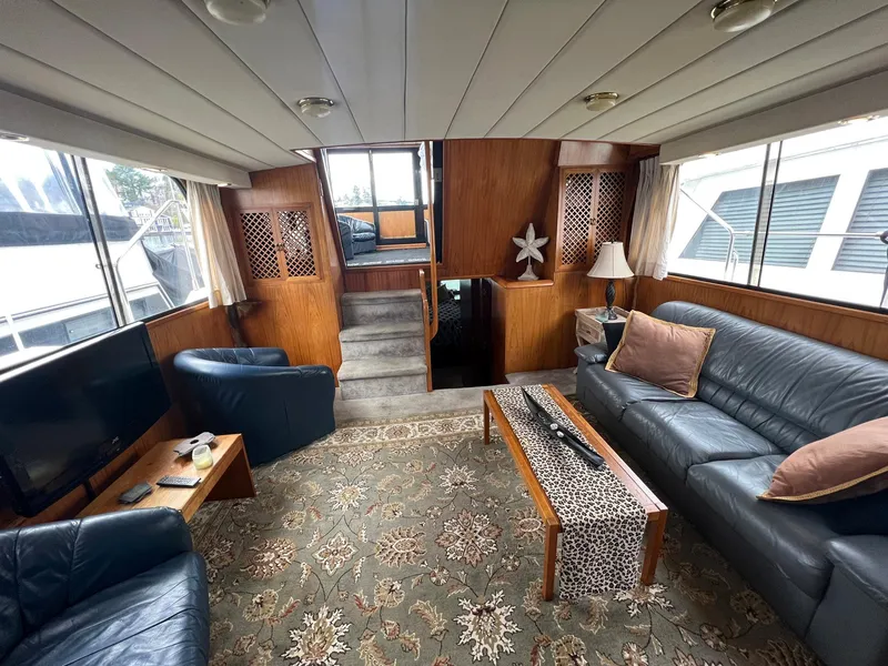 Slide: The Image of Luxurious 1988 President Motor Yacht interior with leather seating and elegant decor. - 2