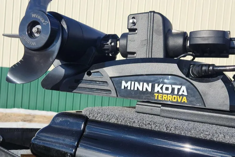 Slide: The Image of Minn Kota Terrova motor on 2022 Lund 1975 Tyee Limited boat. - 8