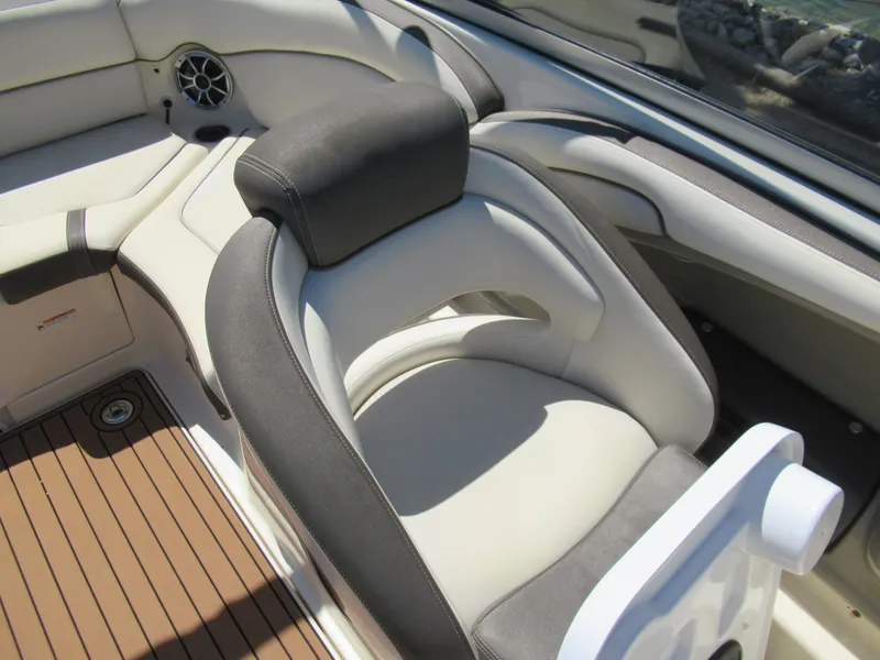 Slide: The Image of 2014 Yamaha Boats 242 Limited interior seating with luxurious design and comfortable upholstery. - 23