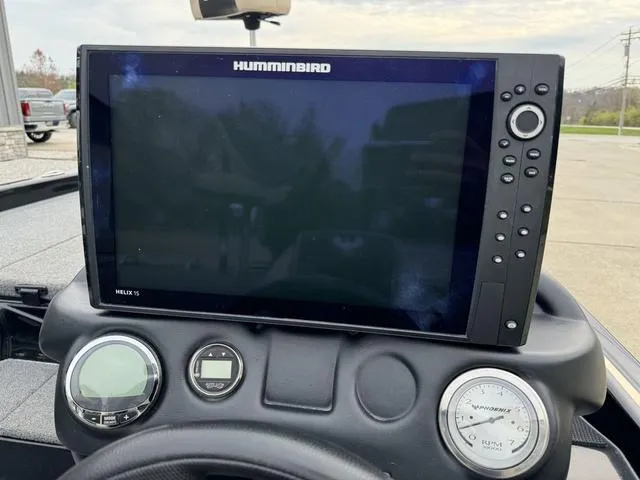 Slide: The Image of Dashboard of 2023 Phoenix 721 Pro XP with Humminbird Helix 15 fishfinder. - 8
