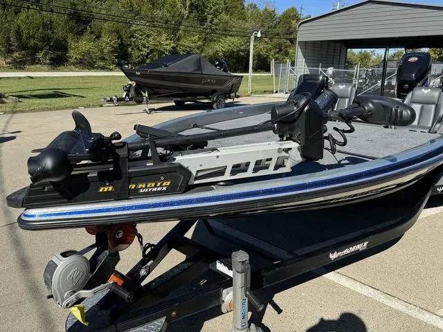 Slide: The Image of 2017 Phoenix 921 PRO XP boat with Minn Kota trolling motor on trailer. - 12