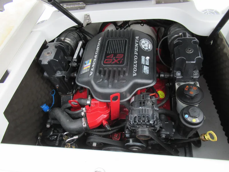 Slide: The Image of Volvo Penta engine in 2009 Azure AZ208 boat, detailed view of components. - 23