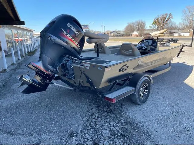 Slide: The Image of 2022 G3 Sportsman 1910 boat with Yamaha outboard motor on a trailer. - 3