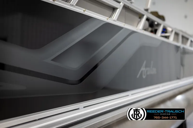 Slide: The Image of 2025 Avalon VLS QL boat with sleek design and modern detailing. - 45