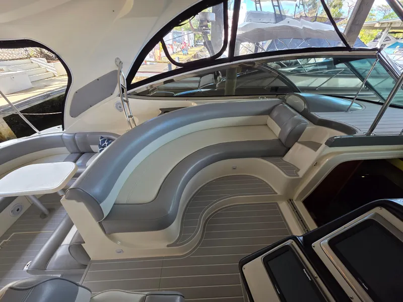 Slide: The Image of 2007 Cruisers Yachts 460 Express interior with elegant seating and modern design. - 7