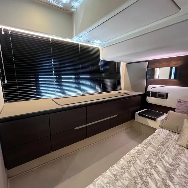 Slide: The Image of Luxurious interior of a 2015 Azimut 50 Fly yacht with modern furnishings and sleek design. - 20