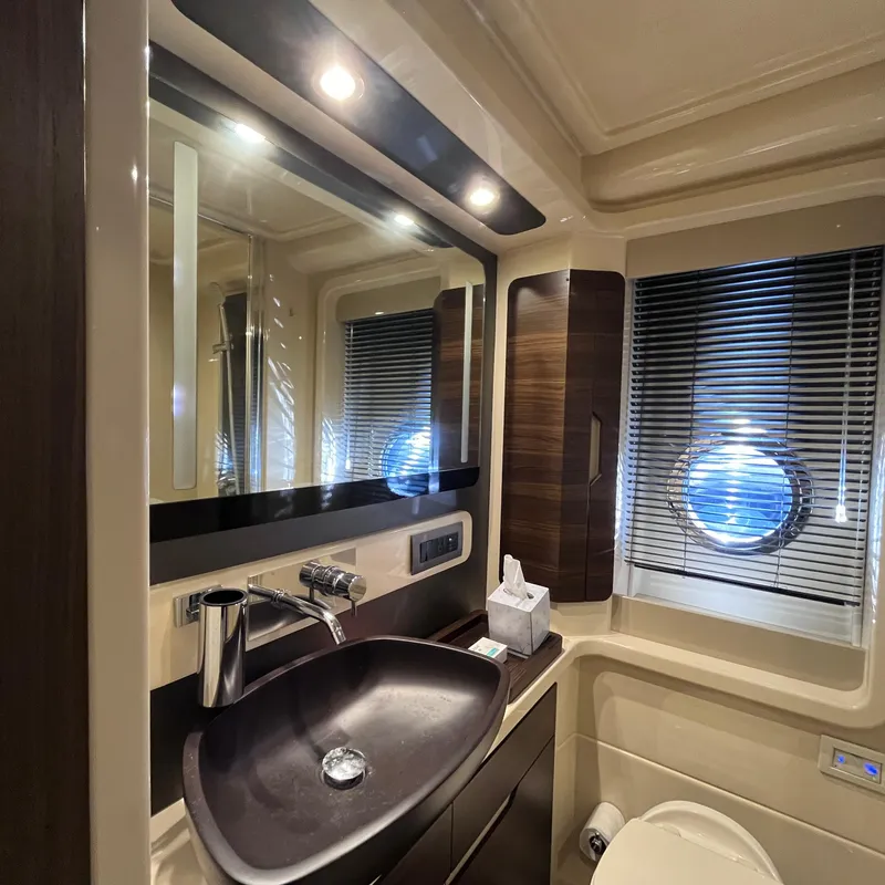 Slide: The Image of Luxurious bathroom interior of 2015 Azimut 50 Fly yacht with modern fixtures. - 22