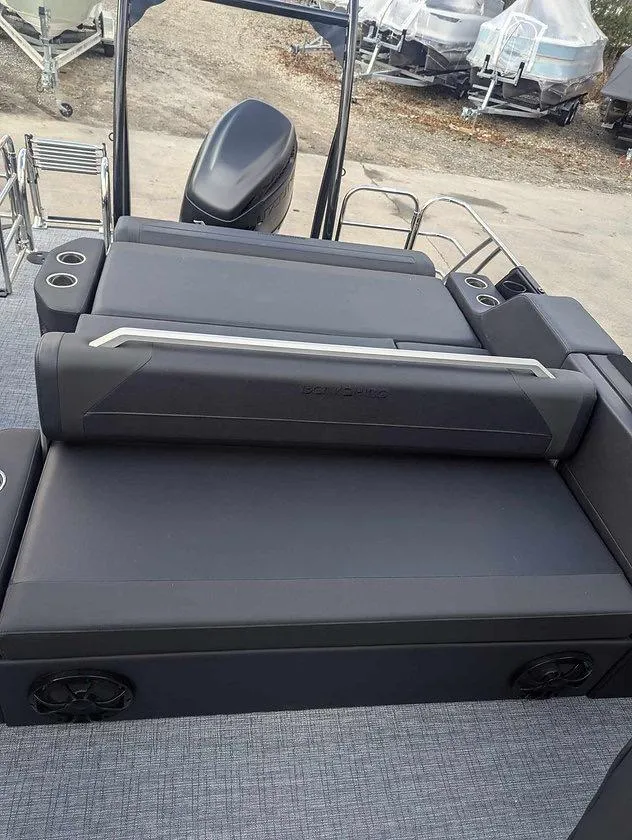 Slide: The Image of 2025 Berkshire 23ULE boat with sleek seating and modern design. - 3
