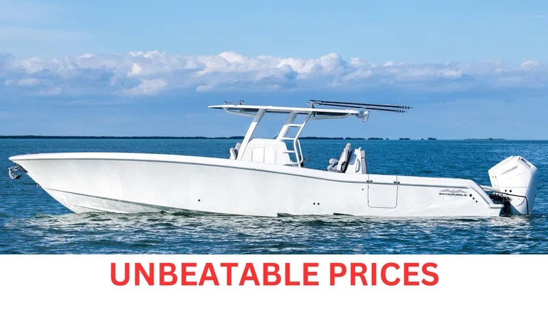 Slide: The Image of 2025 Invincible 39 Open Fisherman boat on water, featuring unbeatable prices. - 0
