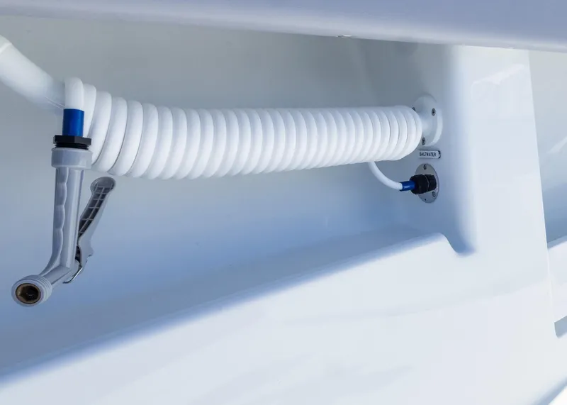 Slide: The Image of Coiled hose on 2025 Invincible 39 Open Fisherman boat. - 29