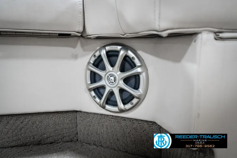 Slide: The Image of 2014 Bennington 2250 RCB boat interior with speaker detail. - 47