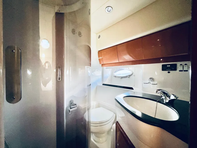 Slide: The Image of Luxurious bathroom interior of 2007 Windy Typhoon 43 yacht with modern fixtures. - 11