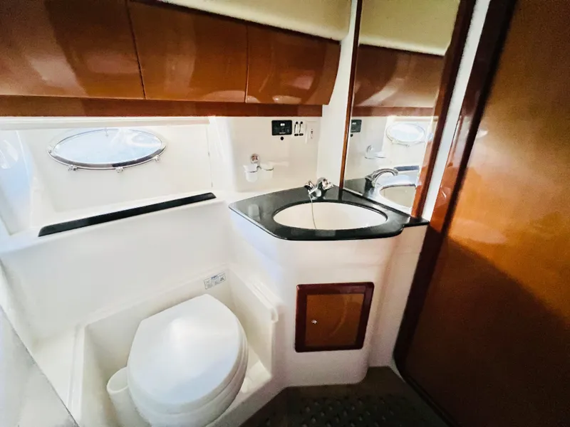 Slide: The Image of Luxurious bathroom interior of 2007 Windy Typhoon 43 yacht with modern fixtures. - 12