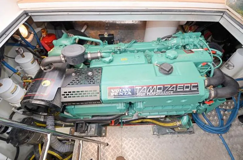 Slide: The Image of Volvo Penta engine in 2007 Windy Typhoon 43 boat, high-performance marine machinery. - 26