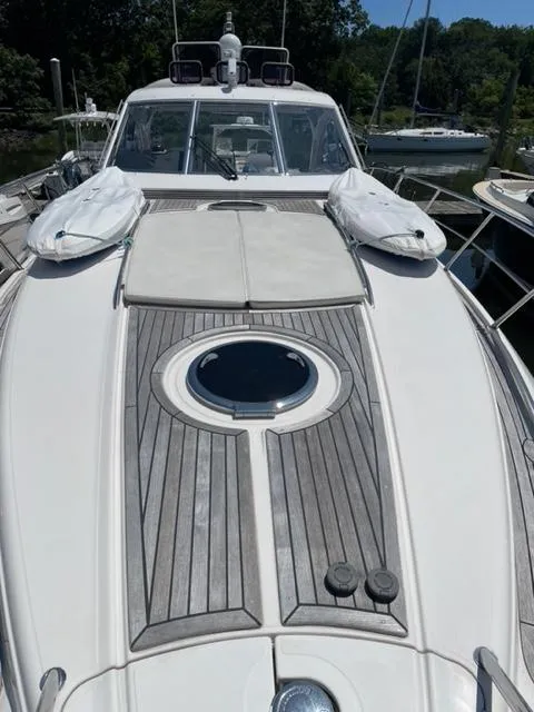 Slide: The Image of 2007 Windy Typhoon 43 yacht with sleek deck design and modern features. - 46