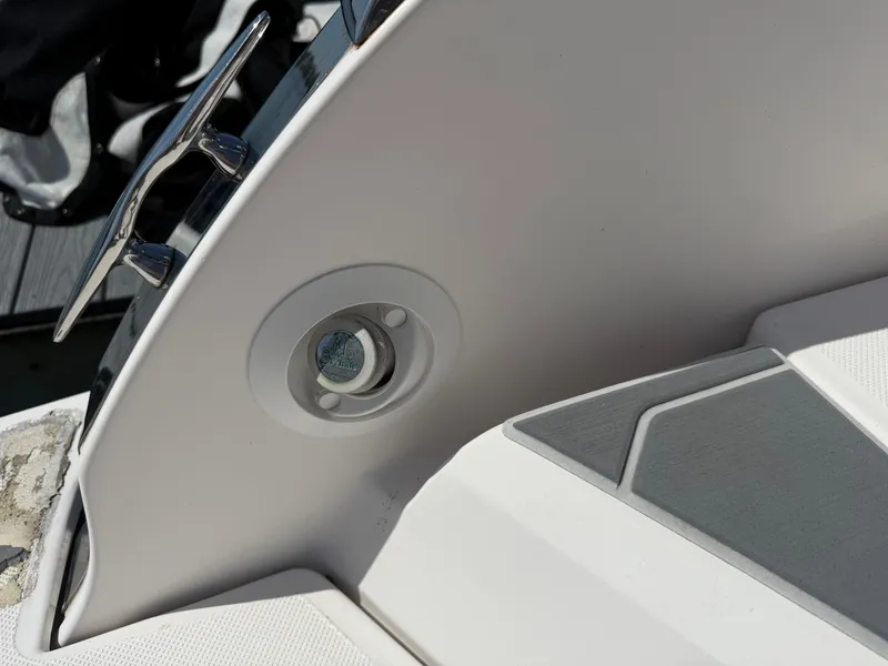 Slide: The Image of 2020 Regal 29 OBX boat detail with cleat and deck design. - 45
