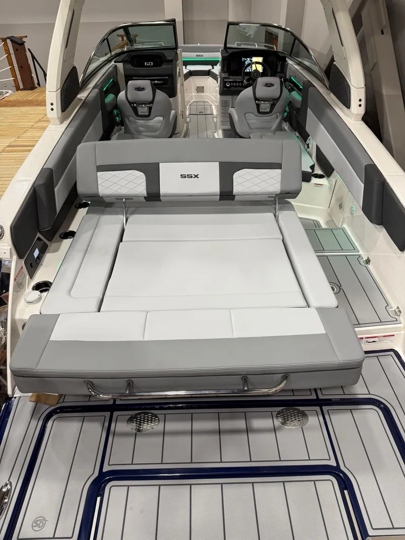 Slide: The Image of 2025 Chaparral 2870 SSX dashboard with steering wheel and digital display. - 12