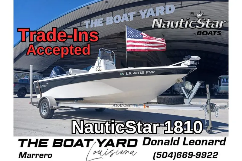 The Image of 2010 NauticStar 1810 NauticBay boat on trailer with American flag, at The Boat Yard Louisiana. - 0