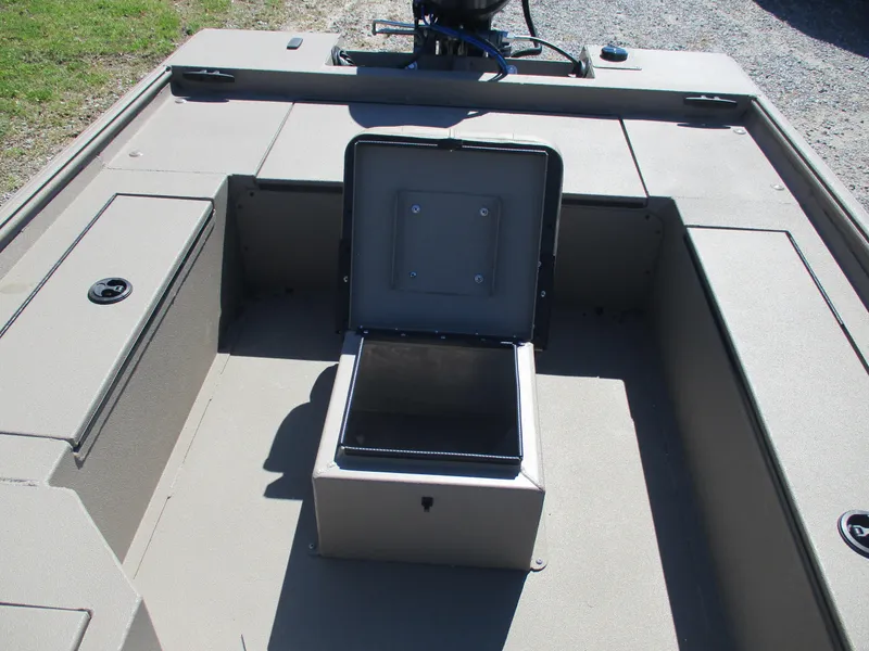 Slide: The Image of 2025 Alweld 1752PF boat interior with open storage compartment. - 3