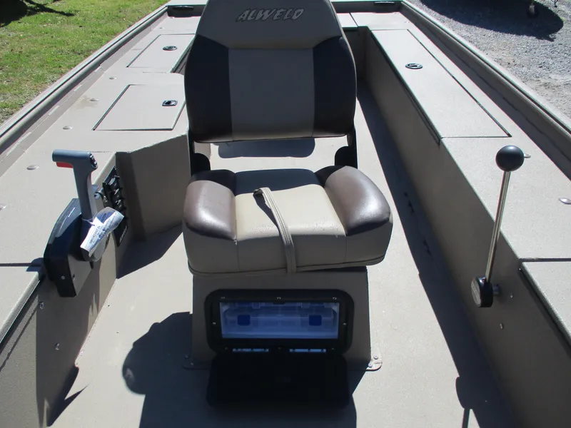 Slide: The Image of 2025 Alweld 1752PF boat interior with seat and control panel. - 4