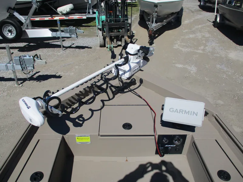 Slide: The Image of 2025 Alweld 1752PF boat with Garmin navigation system and trolling motor. - 6