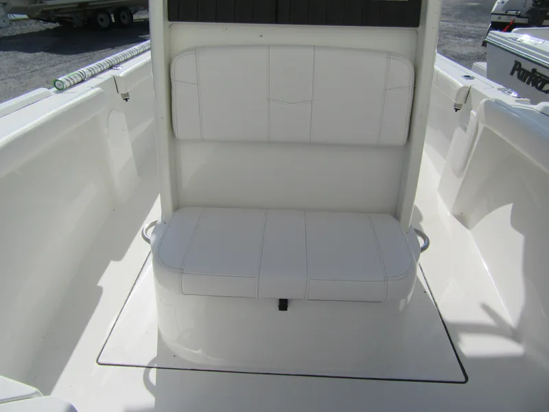 Slide: The Image of 2025 Parker 2200 Center Console boat interior with white seating. - 9