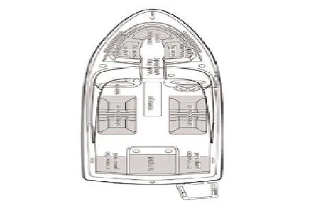 Slide: The Image of Top view layout of a 2004 Bayliner International 195 Classic boat. - 14