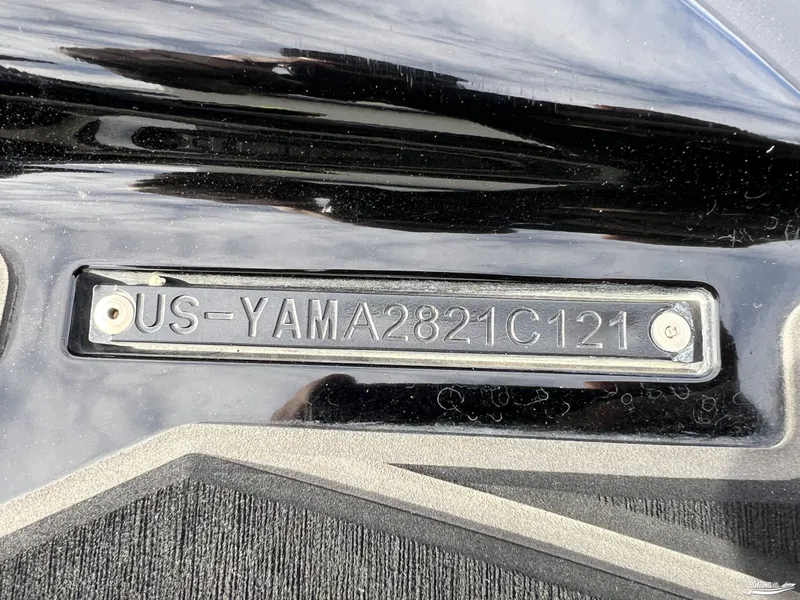 Slide: The Image of Yamaha WaveRunner 2021 model identification plate with serial number. - 13