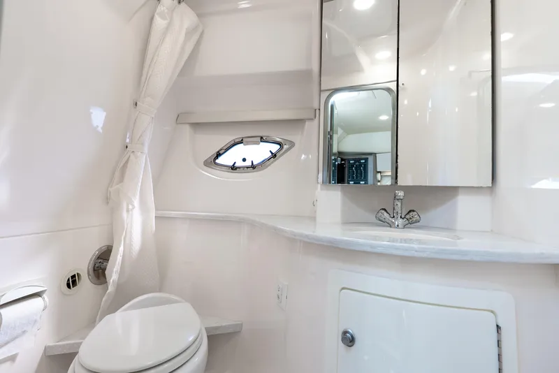 Slide: The Image of 2020 Regal 35 Sport Coupe bathroom with modern fixtures and sleek design. - 17