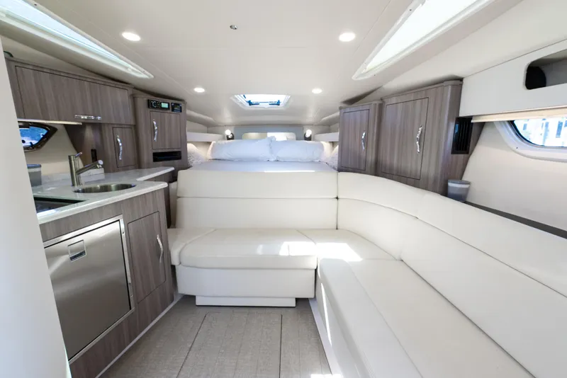 Slide: The Image of Luxurious interior of 2020 Regal 35 Sport Coupe with modern amenities and elegant design. - 20