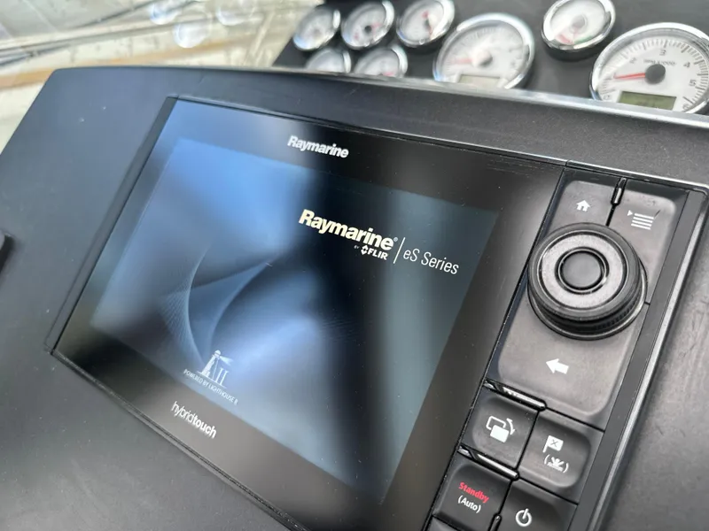 Slide: The Image of Raymarine eS Series display on 2017 Jeanneau NC 11 boat dashboard. - 44