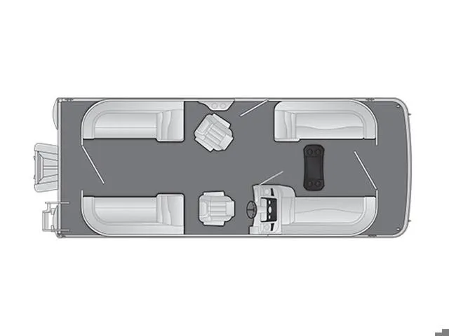Slide: The Image of 2025 Bennington S Quad Bench 22 SSR boat layout with seating and helm. - 3