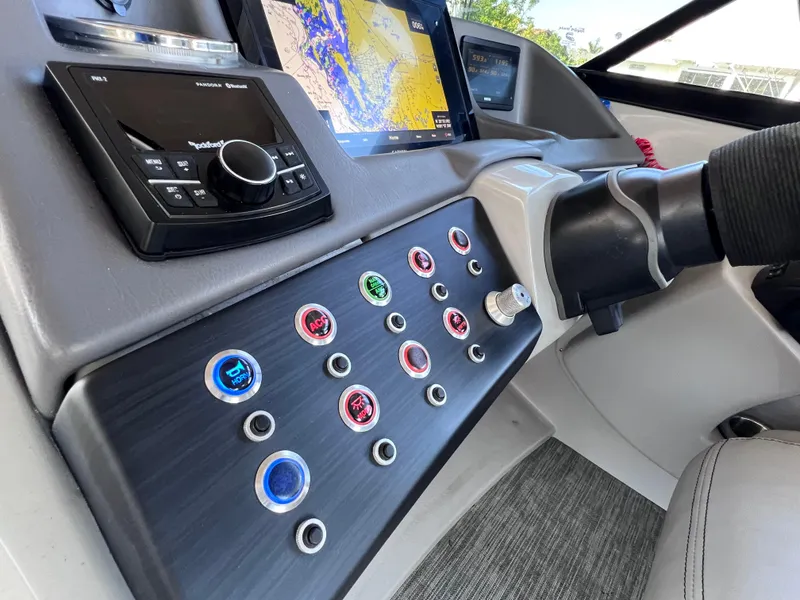 Slide: The Image of Control panel of 2021 Bennington QX 27 QFB X2 boat with navigation system. - 25